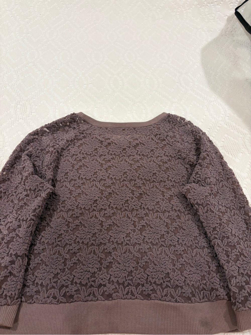 Free People All Over Brushed Lace Pullover Sweater - Dusty Mauve - Picture 4 of 4